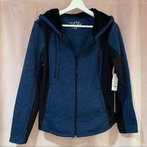 Blue zip up jacket